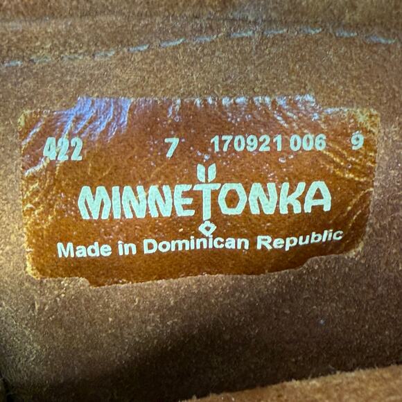 Minnetonka Tramper Ankle Boots Size 7 Leather Suede Lace Up Fringe Vintage Boho - Picture 6 of 8